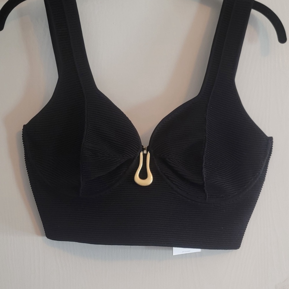Aje Clay Sculptural Knit Bralette